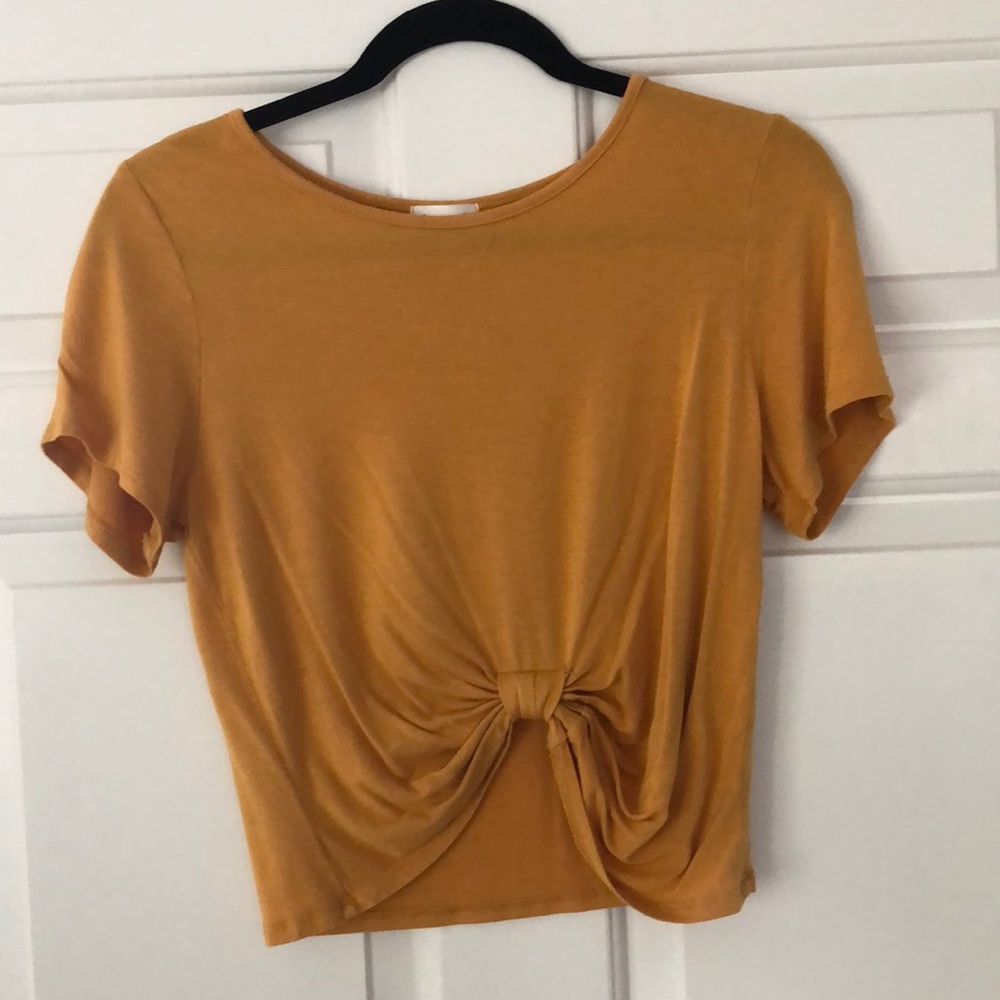 Mustard Yellow Top with knot in the front